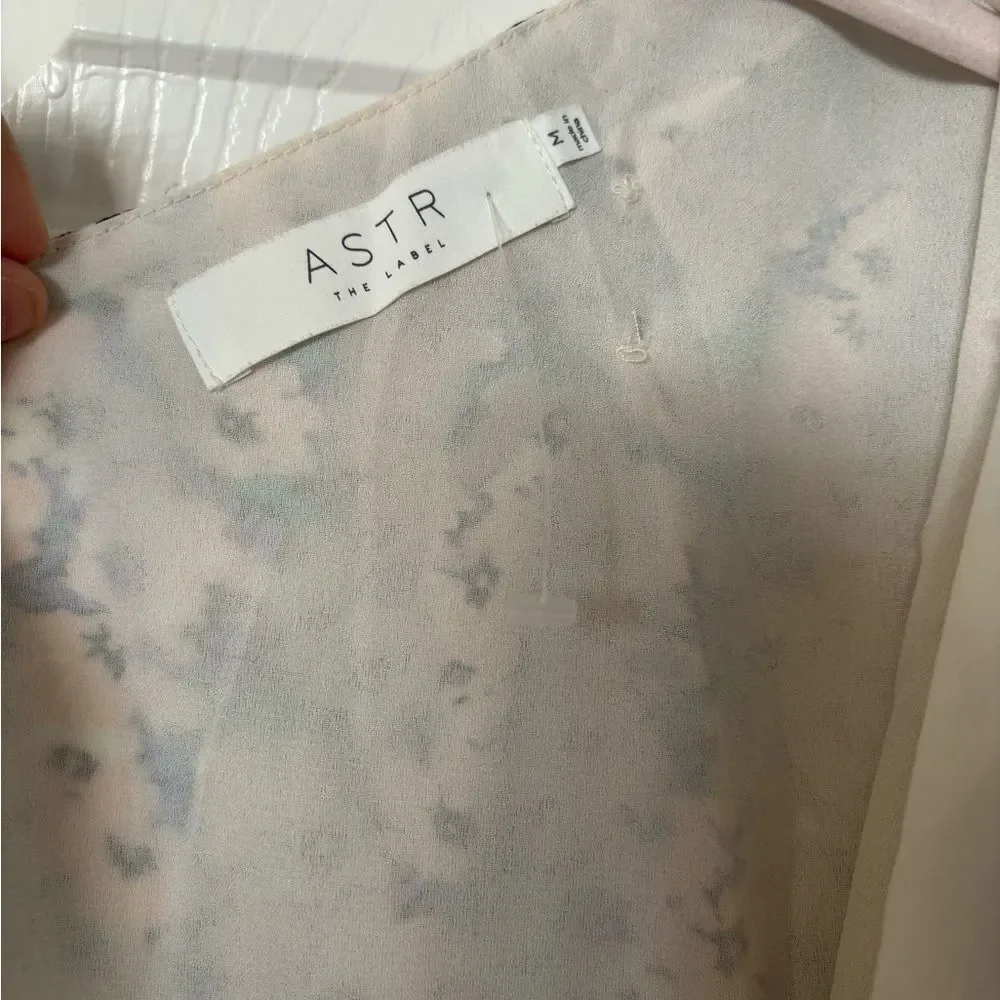 Astr One-Shoulder Floral Dress - White and Blue - Picture 14 of 14